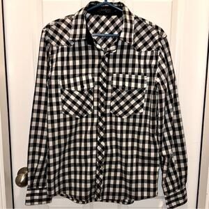 Dablju by jiniy Black and White Gingham Buttondown Large